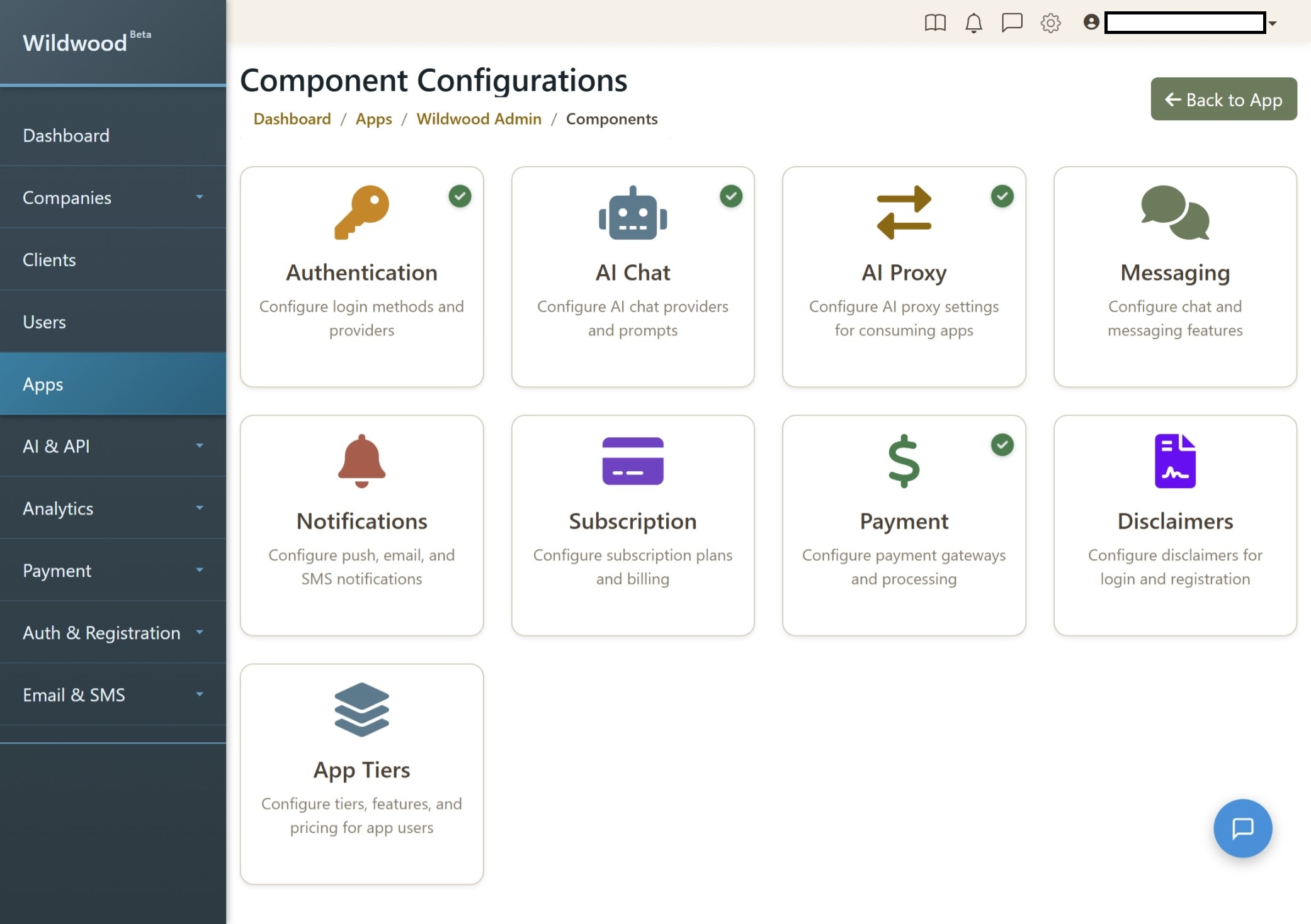 Wildwood App Configuration