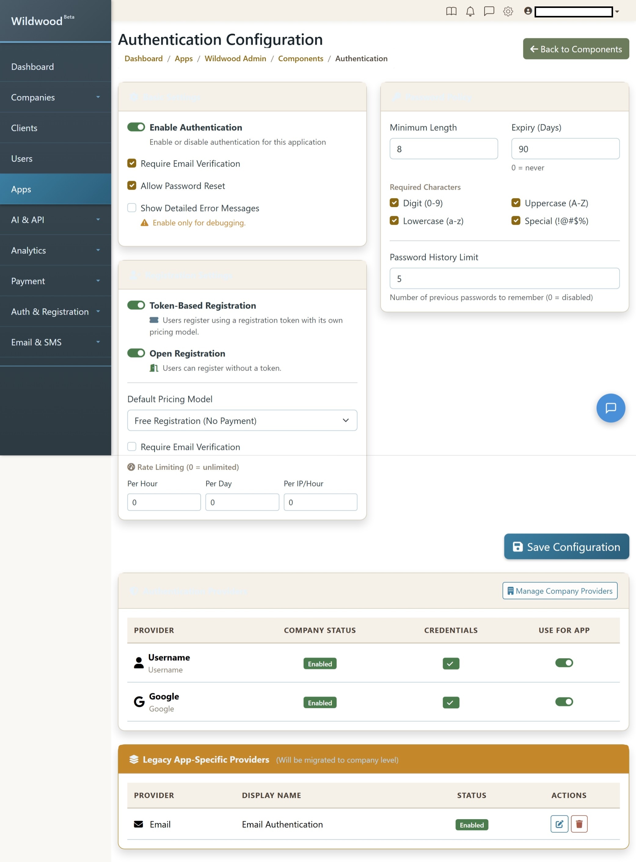 Wildwood App Components